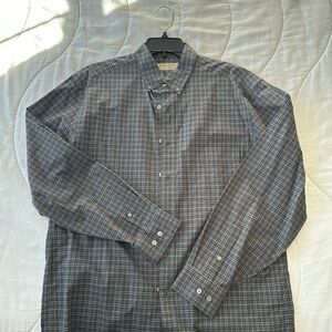 Burberry Classic Gray Design Buttondown with Pocket - Large